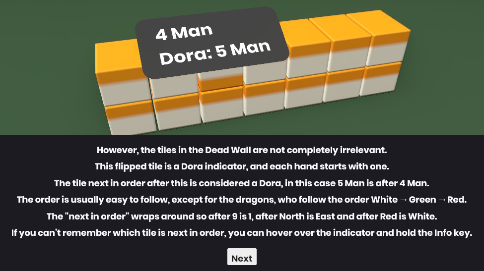 Excerpt of the dead wall tutorial, showing the Dora indicator with info